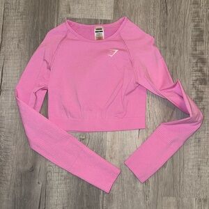 Gymshark Women's Light Pink Long Sleeve Crop Top
